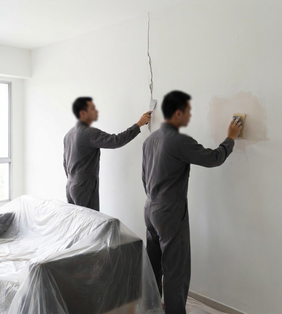 ARM Coating team preparing a wall